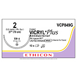 ETHICON Suture, Coated VICRYL Plus, Taper Point, TP-1, 2-27", Size 2. MFID: VCP849G (USA ONLY)