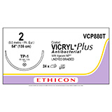 ETHICON Suture, Coated VICRYL Plus, Taper Point, TP-1, 27", Size 2, 2 dozens. MFID: VCP880T (USA ONLY)