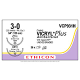 ETHICON Suture, Coated VICRYL Plus, Taper Point - Reverse Cut, CT-1/ CP-1, 54", Size 3-0. MFID: VCP931H (USA ONLY)