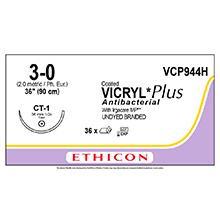 ETHICON Suture, Coated VICRYL Plus, Taper Point, CT-1, 36", Size 3-0. MFID: VCP944H