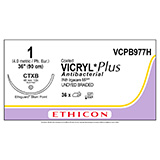 ETHICON Suture, Coated VICRYL Plus, ETHIGUARD - Blunt Point, CTX-B, 36", Size 1. MFID: VCPB977H (USA ONLY)