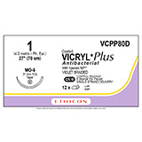ETHICON Suture, Coated VICRYL Plus, Taper Point, MO-5, 8-27", Size 1. MFID: VCPP80D (USA ONLY)