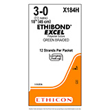 ETHICON Suture, ETHIBOND EXCEL, SUTUPAK Pre-Cut Sutures, 12-18", Size 3-0. MFID: X184H (USA ONLY)