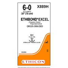 ETHICON Suture, ETHIBOND EXCEL, Taper Point, C-1, 30", Size 6-0. MFID: X889H