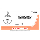 ETHICON Suture, MONOCRYL, Taper Point, CT-1, 18", Size 0. MFID: Y340H (USA ONLY)