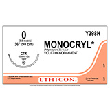 ETHICON Suture, MONOCRYL, Taper Point, CTX, 36", Size 0. MFID: Y398H (USA ONLY)