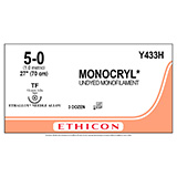 ETHICON Suture, MONOCRYL, Taper Point, TF, 27", Size 5-0. MFID: Y433H (USA ONLY)