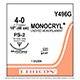 ETHICON Suture, MONOCRYL, Precision Point - Reverse Cutting, PS-2, 18", Size 4-0. MFID: Y496G