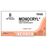 ETHICON Suture, MONOCRYL, SUTUPAK Pre-Cut Sutures, 6-18", Size 0. MFID: Y910G (USA ONLY)