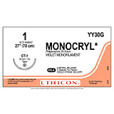 ETHICON Suture, MONOCRYL, Taper Point, CT-1, 4-27", Size 1. MFID: YY30G (USA ONLY)