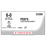 ETHICON Suture, PDS II, Taper Point, BV / BV, 30", Size 6-0. MFID: Z123H (USA ONLY)