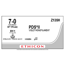ETHICON Suture, PDS II, Taper Point, BV-1 / BV-1, 30", Size 7-0. MFID: Z135H