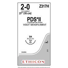 ETHICON Suture, PDS II, Taper Point, SH, 18", Size 2-0. MFID: Z317H