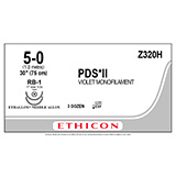 ETHICON Suture, PDS II, Taper Point, RB-1 / RB-1, 30", Size 5-0. MFID: Z320H (USA ONLY)
