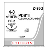ETHICON Suture, PDS II, Precision Point - Reverse Cutting, PS-2, 18", Size 4-0. MFID: Z496G