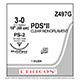 ETHICON Suture, PDS II, Precision Point - Reverse Cutting, PS-2, 18", Size 3-0. MFID: Z497G