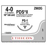 ETHICON Suture, PDS II, Precision Point - Reverse Cutting, PS-1, 18", Size 4-0. MFID: Z682G (USA ONLY)