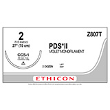 ETHICON Suture, PDS II, Conventional Cutting - Sternum, CCS-1, 27", Size 2, 2 dozens. MFID: Z807T (USA ONLY)
