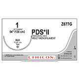 ETHICON Suture, PDS II, Taper Point, XLH, 48", Size 1. MFID: Z877G (USA ONLY)