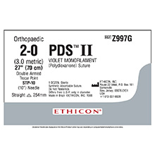 ETHICON Suture, PDS II, Trocar Point, STP-10 / STP-10, 27", Size 2-0. MFID: Z997G
