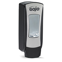 GOJO ADX-12 Push-Style Dispenser for GOJO 1200mL Foam Soap, Chrome/Black. MFID: 8888-06