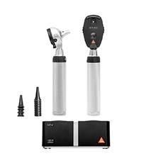 HEINE BETA 200 LED Diagnostic Set: BETA 200 Ophthalmoscope, BETA 200 Otoscope, (2) BETA4 NT Handles, NT4 Table Charger. MFID: A-132.24.422