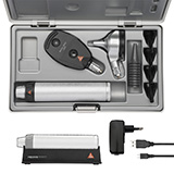 HEINE BETA 200 LED Diagnostic Set: BETA 200 LED Ophthalmoscope, BETA 200 LED Fiber Optic Otoscope, BETA4 USB Rechargeable Handle, USB Cord, Power Supply. MFID: A-132.28.388