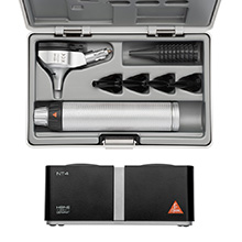 HEINE BETA 200 LED Otoscope Set: BETA 200 Fiber Optic LED Otoscope, (1) BETA4 NT Rechargeable Handle, NT4 Table Charger, Case. MFID: B-141.24.420