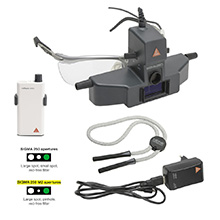 HEINE SIGMA 250 LED Indirect Ophthalmoscope M2 with MICRO SPOT APERTURE, S-FRAME, mPack Mini Battery. MFID: C-008.33.346
