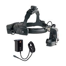 HEINE OMEGA 500 LED Indirect Ophthalmoscope, UNPLUGGED Kit, Plug-in Transformer, 1 mPack Battery. MFID: C-008.33.535