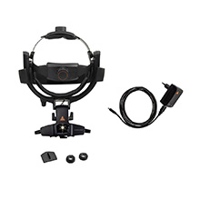 HEINE OMEGA 600 Indirect Ophthalmoscope with battery, +2 D eyepiece, E4-USBC, eyepiece 0 D, CW1 Wall Charger. MFID: C-008.33.612