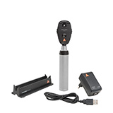 HEINE BETA 200 Ophthalmoscope Set: LED BETA 200 Ophthalmoscope, BETA4 USB Rechargeable, Handle, Plug-In Power Supply. MFID: C-011.28.388