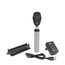 HEINE BETA 200 Ophthalmoscope Set: LED BETA 200 Ophthalmoscope, BETA4 USB Rechargeable, Handle, Plug-In Power Supply. MFID: C-011.28.388