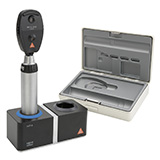 HEINE BETA 200 LED Ophthalmoscope Set: BETA 200 LED Ophthalmoscope, (1) BETA4 NT Rechargeable Handle, NT4 Table Charger, Case. MFID: C-144.24.420