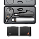 HEINE BETA 200 LED Ophthalmic Diagnostic Set: BETA 200 LED Ophthalmoscope, BETA 200 Streak Retinoscope, BETA4 NT Rechargeable Handle, NT4 Table Charger, Hard Case. MFID: C-145.24.420
