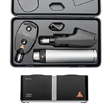 HEINE BETA 200 LED Ophthalmic Diagnostic Set: BETA 200 LED Ophthalmoscope, BETA 200 Streak Retinoscope, BETA4 NT Rechargeable Handle, NT4 Table Charger, Hard Case. MFID: C-145.24.420