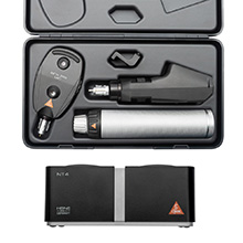 HEINE BETA 200 LED Ophthalmic Diagnostic Set: BETA 200 LED Ophthalmoscope, BETA 200 Streak Retinoscope, BETA4 NT Rechargeable Handle, NT4 Table Charger, Hard Case. MFID: C-145.24.420