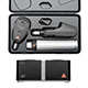 HEINE BETA 200S LED Ophthalmic Diagnostic Set: BETA 200S LED Ophthalmoscope, BETA 200 Streak Retinoscope, BETA4 NT Rechargeable Handle, NT4 Table Charger, Hard Case. MFID: C-262.24.420