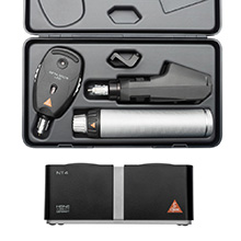 HEINE BETA 200S LED Ophthalmic Diagnostic Set: BETA 200S LED Ophthalmoscope, BETA 200 Streak Retinoscope, BETA4 NT Rechargeable Handle, NT4 Table Charger, Hard Case. MFID: C-262.24.420