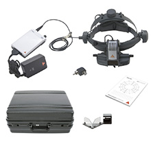 HEINE OMEGA 500 LED Indirect Ophthalmoscope, mPack with plug-in transformer, Accessories. MFID: C-283.41.670