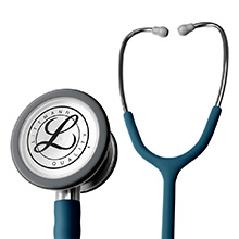 Littmann CLASSIC III Stethoscope, Stainless-Finish Chestpiece, Satin-Finish Caribbean Blue Tube. MFID: 5623C