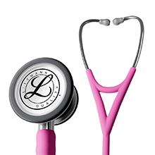 Littmann CARDIOLOGY IV Stethoscope, Stainless-Finish Chestpiece, Satin-Finish Rose Pink Tube. MFID: 6159C