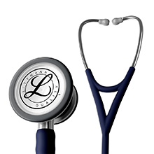Littmann CARDIOLOGY IV Stethoscope, Stainless-Finish Chestpiece, Satin-Finish Midnight Blue Tube. MFID: 6187C
