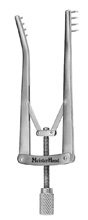 MeisterHand ALM Retractor, 4" (10.2 cm), spread 2-7/8" (7.2 cm), prongs 3/8"(1.0 cm) deep. MFID: MH11-13