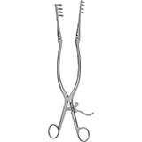 MeisterHand BECKMAN-ADSON Retractor, 12-1/2" (31.8 cm), hinged, sharp, 4 X 4 teeth, 3/4" (1.9 cm) X 1" (2.5 cm). MFID: MH11-684