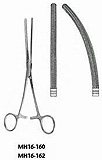 MeisterHand DOYEN Intestinal Forceps, 9" (22.9 cm), curved, flexible blades with longitudinal serrations. MFID: MH16-162
