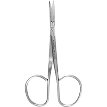 MeisterHand Iris Scissors, 4" (10.2 cm), curved, standard pattern, ribbon-type. MFID: MH18-1416