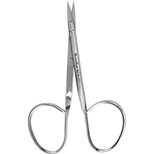 MeisterHand Iris Scissors, 3-3/4" (9.5 cm), straight, miniature pattern with 14 mm blades, ribbon type. MFID: MH18-1417