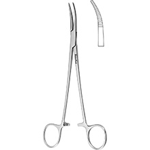 MeisterHand SCHNIDT Tonsil Hemostat Forceps, 7-1/2" (190mm), Half Curved, Closed Rings. MFID: MH22-662