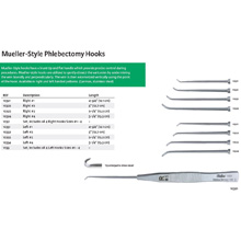 MILTEX MUELLER-Style Phlebectomy Hook Set, Set, Includes 4 Left Hooks, Sizes 1 to 4. MFID: 1033
